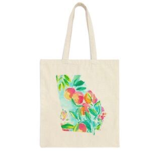 Colorful Georgia Peach State Tote